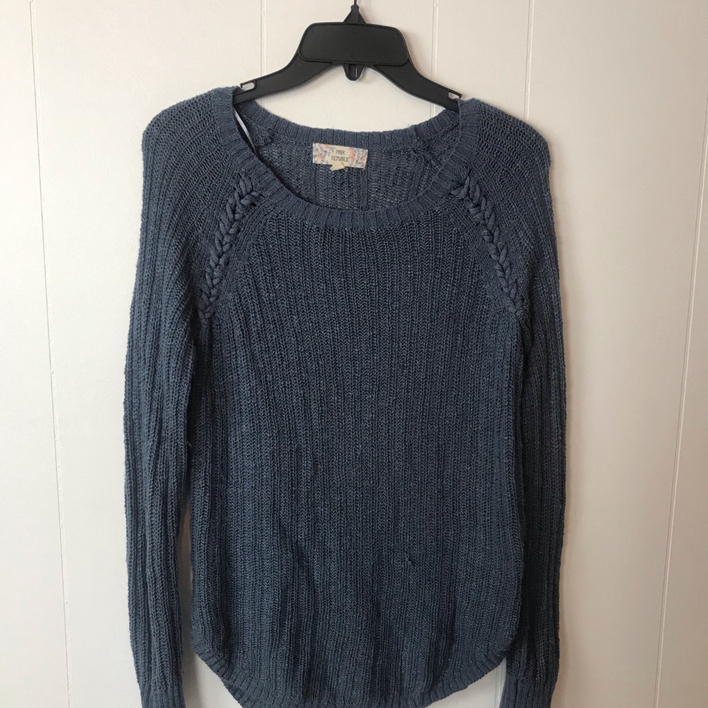 Pink Republic Blue Braid Sweater